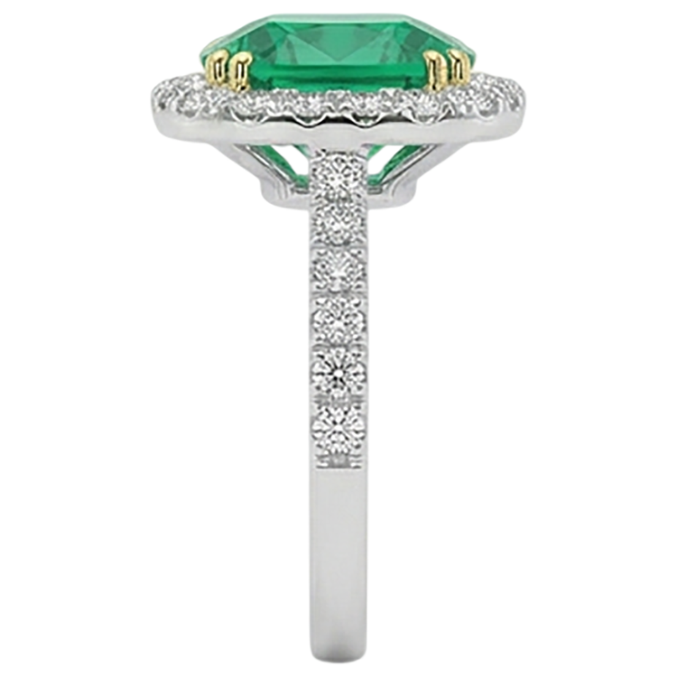 Émeraude Fine Bague Pierre de Couleur – vue de dessus