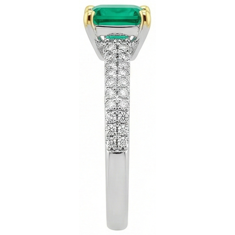 Artisanal Bague avec Gemme 3,50 carats – vue d'angle