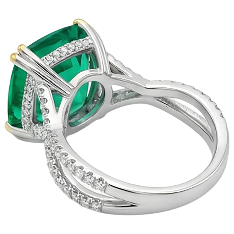 Émeraude Bague Pierre Précieuse – vue de dessus
