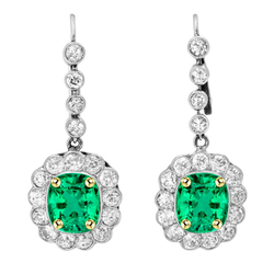 Émeraude Colombienne GIA Certifié Gemstone Earring – 2 carats en