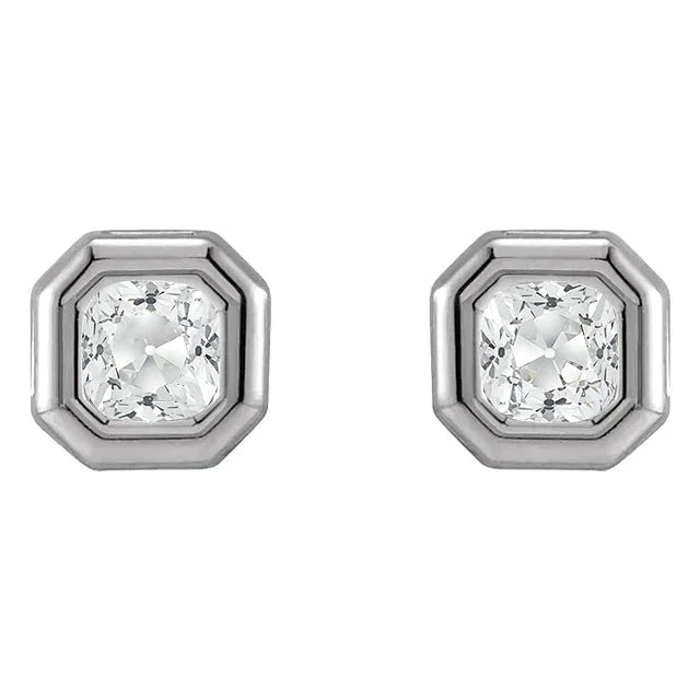 Brillant Puces d'Oreilles 2 carats Or Blanc 14 Carats – vue de face