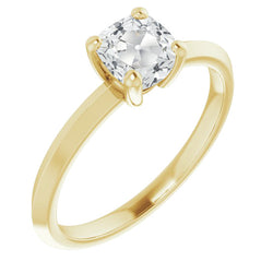 Chatoyant Solitaire de Fiançailles avec Diamant Coussin Antique