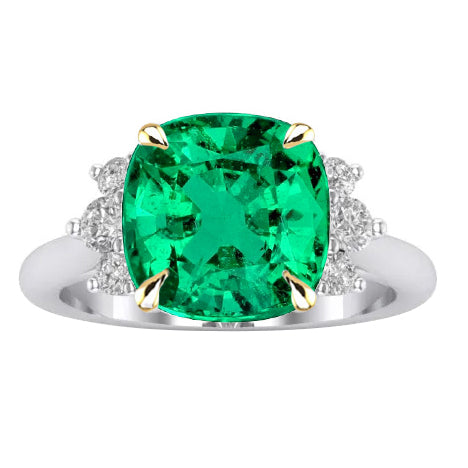 Éblouissant Émeraude Bague Pierre Précieuse 4 carats – vue principale