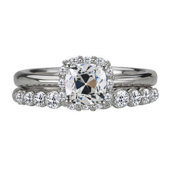 Fin Brillant Bague de Demande 3,50 carats – Or 14K Blanc