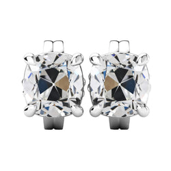 Coussin Brillant Boucles d'Oreilles – 6,50 carats en Or 14K Blanc