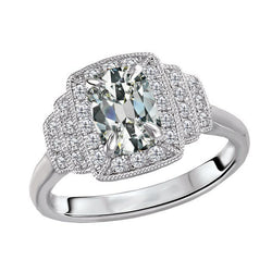 Exquis Alliance Anniversaire Diamant Fin Bague Halo – 4 carats