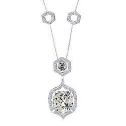 Brillant taille Taille Coussin Pendentif 3 carats – Or 14K Blanc
