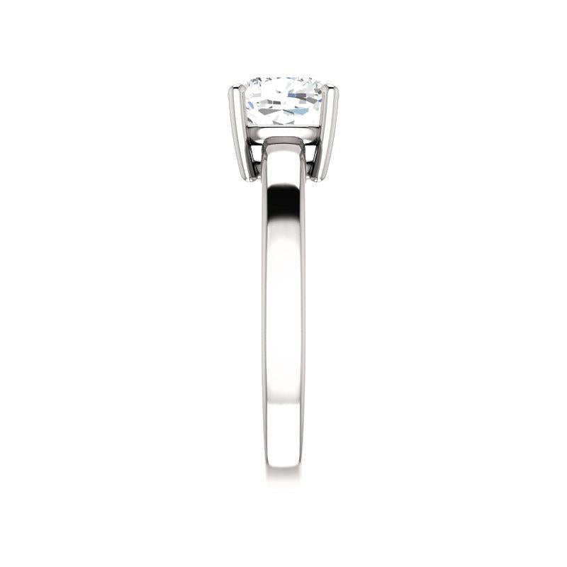 Coussin Diamant Fin bague en Or Blanc 14 Carats – vue de profil