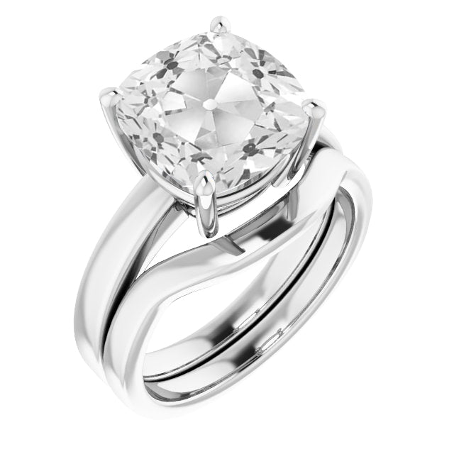 Diamant Fin Bague de Demande 5-carats Or Blanc 14 Carats – vue principale