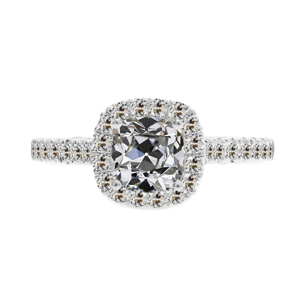 Fait à la main Bague Halo 3 carats – vue principale