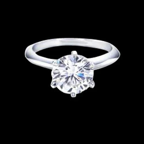 Diamant Taille Ronde Bague de Demande en Or Blanc 14 Carats – vue principale