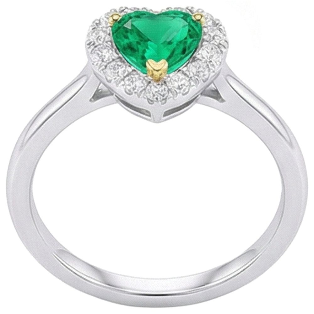 Émeraude Colombienne Bague Pierre de Couleur – vue d'angle