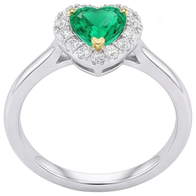 Émeraude Colombienne Bague Pierre de Couleur – vue d'angle