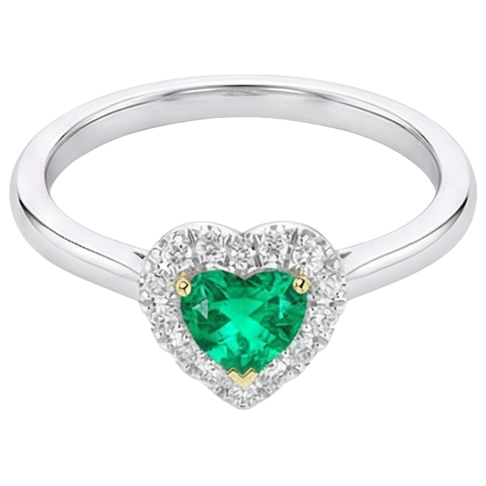 Raffiné Émeraude Colombienne Bague Pierre de Couleur 0,50 carats – vue de côté
