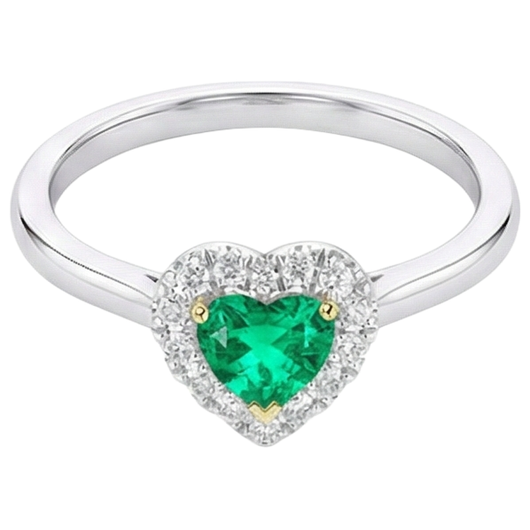 Raffiné Émeraude Colombienne Bague Pierre de Couleur 0,50 carats – vue de côté