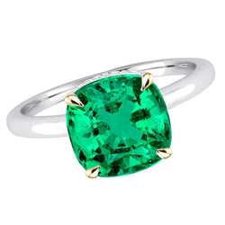 GIA Certifié Émeraude Bague Pierre Précieuse 5 carats – Or Deux