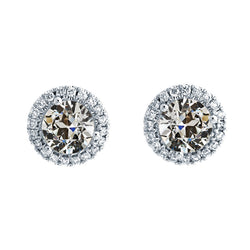 Puces d'Oreilles Or Blanc 14 Carats avec Diamant Fin – 1,50