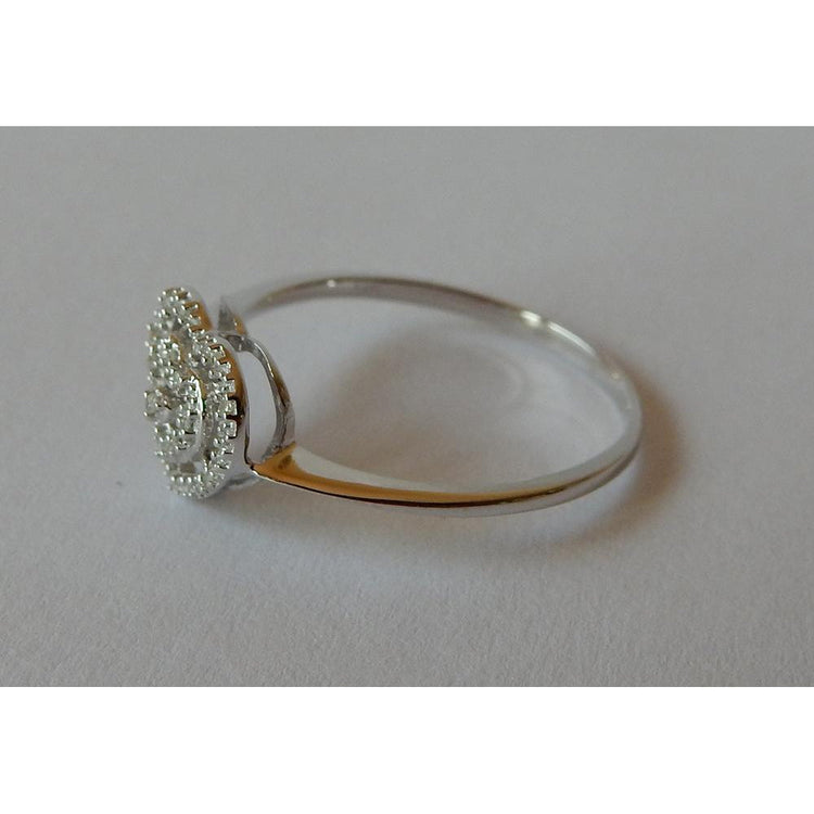 Diamant Fin Bague Halo 0,50-carats Or Blanc 14 Carats – vue d'angle