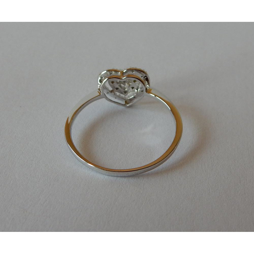 Diamant Fin Taille Brillant Bague Halo en Or Blanc 14 Carats – vue de profil