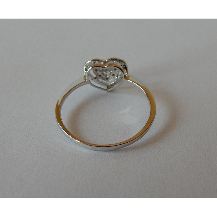 Diamant Fin Taille Brillant Bague Halo en Or Blanc 14 Carats – vue de profil