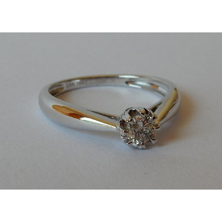 Brillant Bague Solitaire 0,25-carats Or 14K Rose – vue de côté