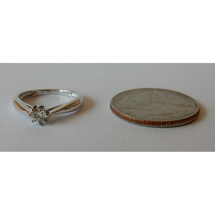 Brillant Bague Solitaire 0,25-carats Or 14K Rose – vue d'angle