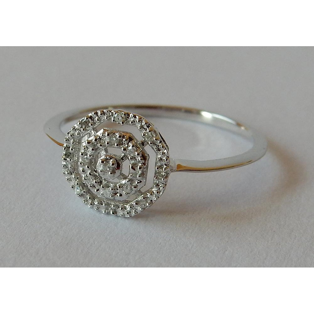 Taille Ronde Diamant bague en Or Rose 14 Carats – vue de face