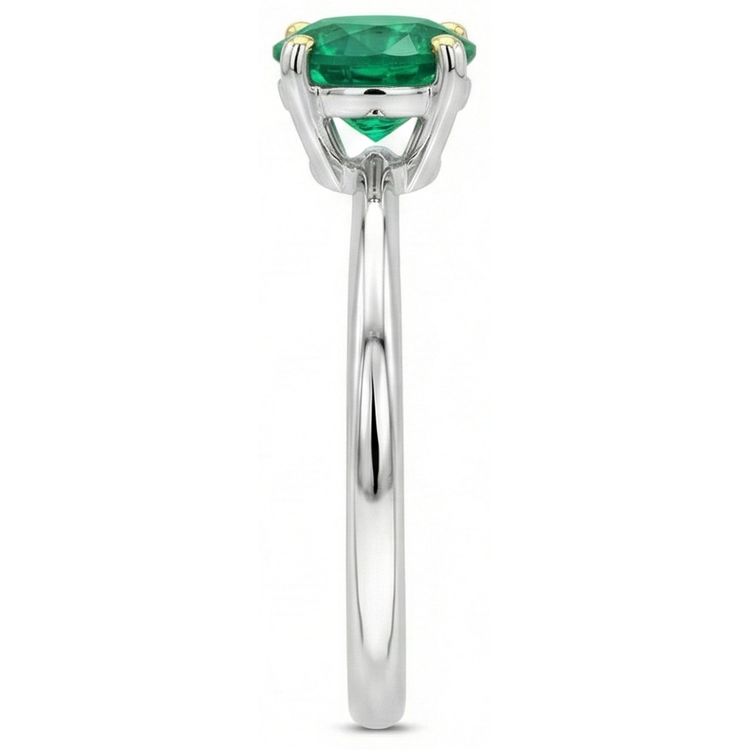 Émeraude Colombienne Bague Pierre Précieuse 2 carats Or 14K Bicolore – vue de profil