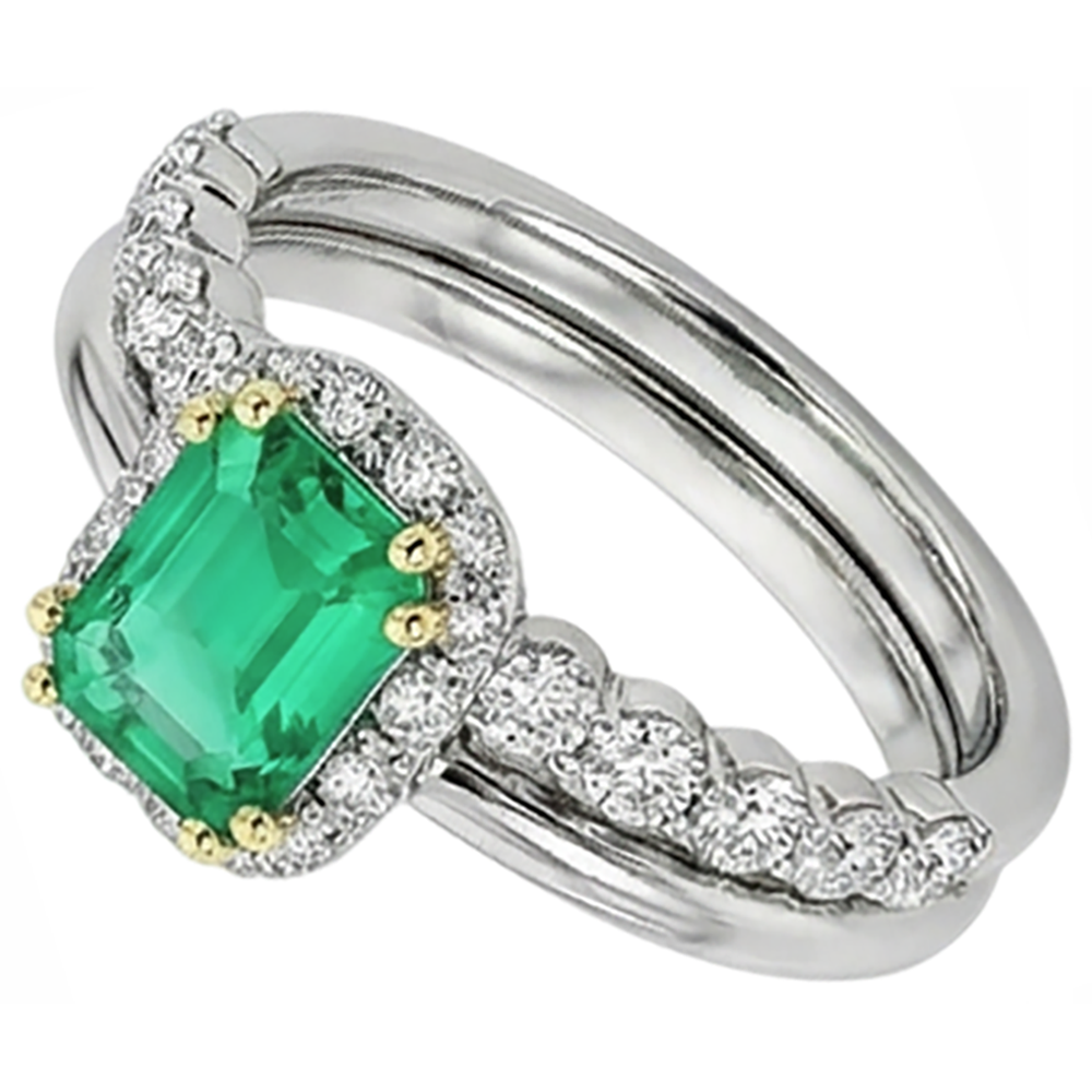 Luxueux Bague avec Gemme 2 carats – vue de face