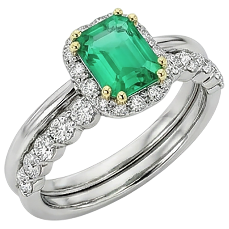 Luxueux Bague avec Gemme 2 carats – vue de côté