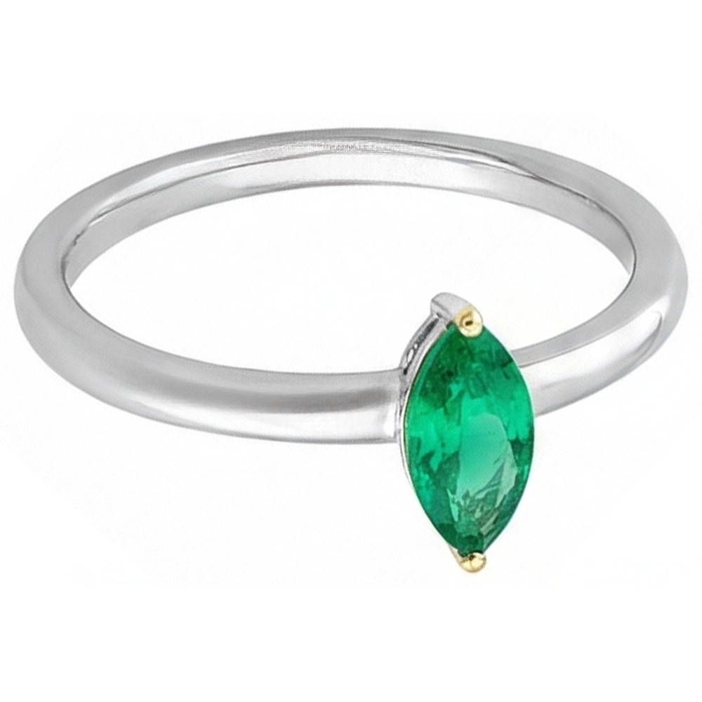 Luxueux Bague Pierre de Couleur 0,50 carats – vue de face