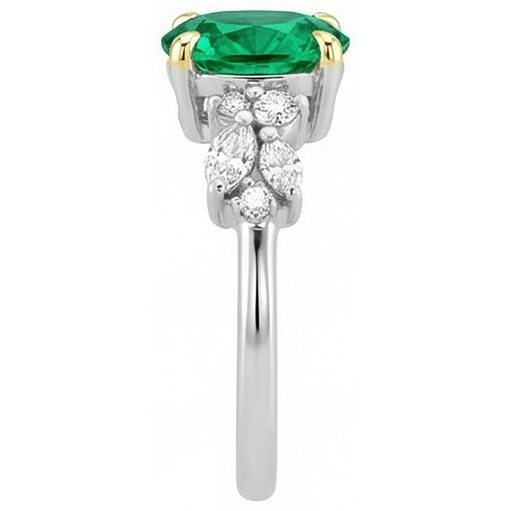 Émeraude Colombienne Bague Pierre Précieuse – vue de dessus