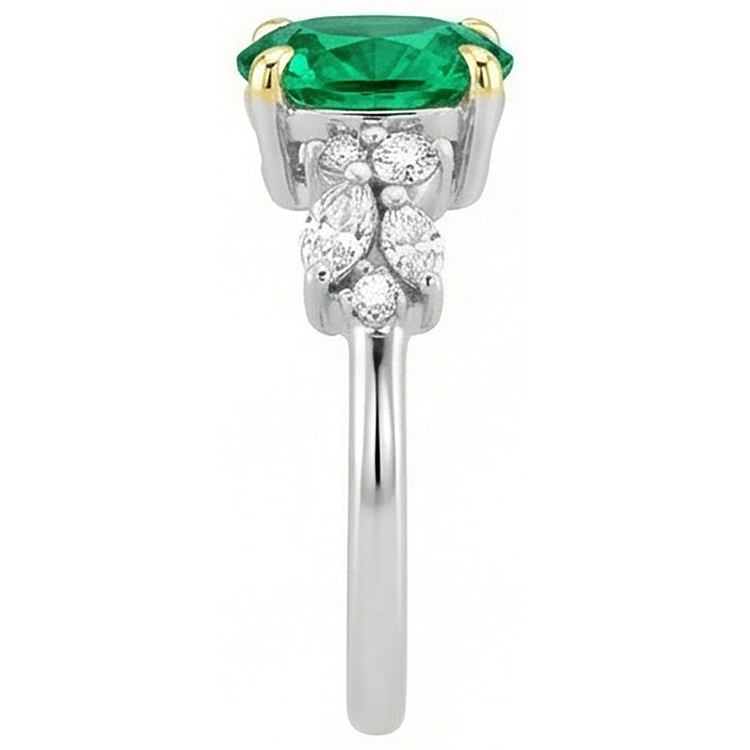 Émeraude Colombienne Bague Pierre Précieuse – vue de dessus