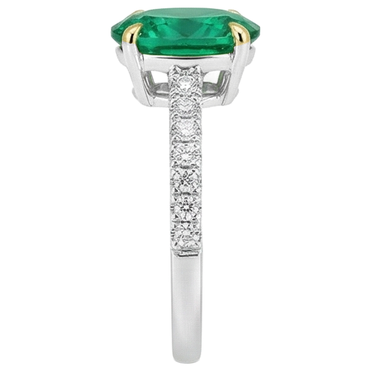 Émeraude Bague avec Gemme – vue de dessus