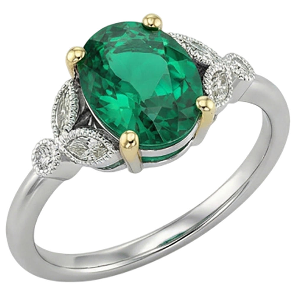 Premium Bague avec Gemme 2 carats – vue de côté