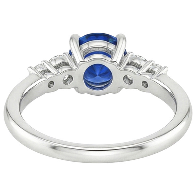 Dames Diamant Naturels Extraits des Mines ( et non cultivés en laboratoire ) Bijoux Rond Ceylan Saphir Cinq Pierres 2.50 Carats