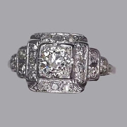 Dames Halo Rond Ancienne Mine Cut Réel Diamond Bague 2 Carats Bijoux