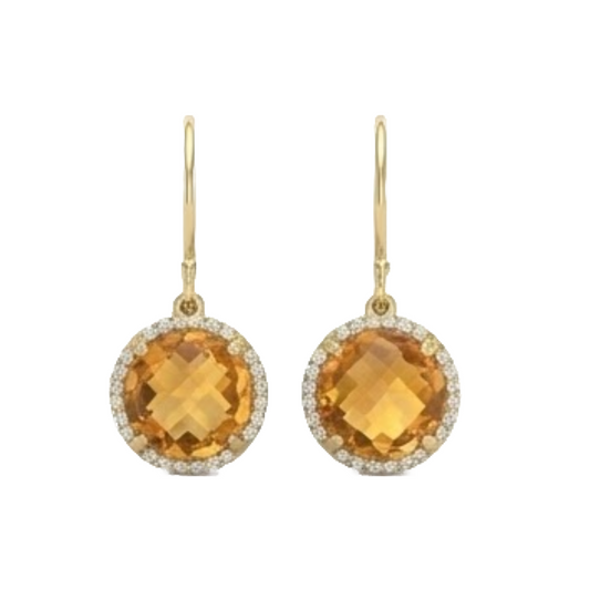 Citrine Gemstone Earring – vue de face