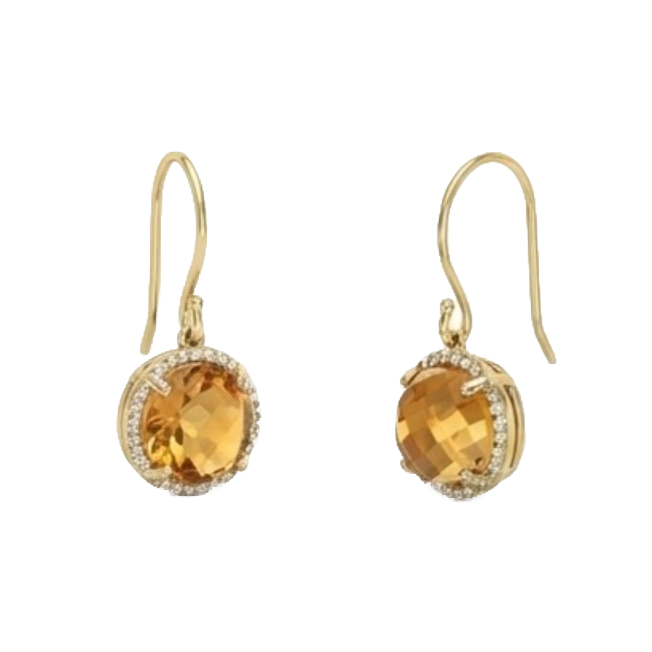 Citrine Gemstone Earring 30,48 carats Or 14K Jaune – vue d'angle