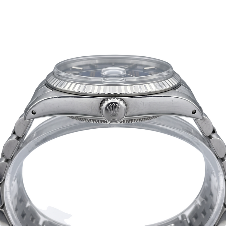 Date Just Rolex Montre Homme Cadran Bleu acier inoxydable Datejust réglage rapide