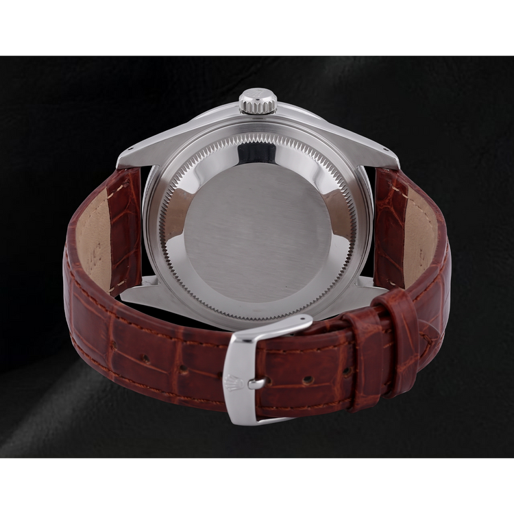 Datejust Rolex Cadran Romain Lunette En Diamant Montre Bracelet En Cuir Marron acier inoxydable ensemble rapide