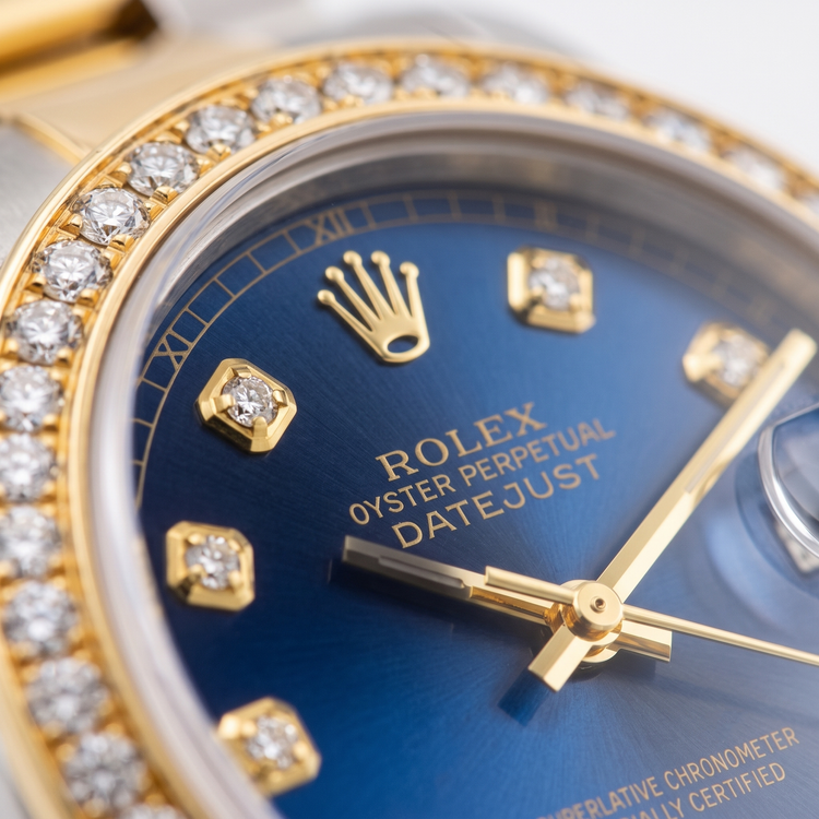 Datejust Rolex Homme Or Jaune acier inoxydable Montre Deux Tons réglage rapide