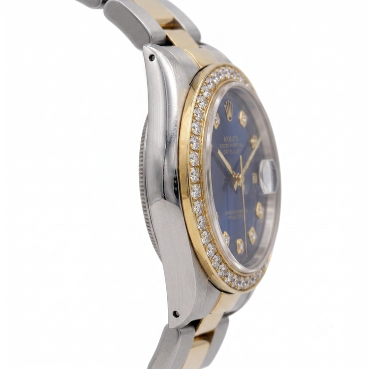 Datejust Rolex Homme Or Jaune acier inoxydable Montre Deux Tons réglage rapide
