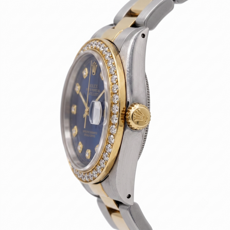 Datejust Rolex Homme Or Jaune acier inoxydable Montre Deux Tons réglage rapide