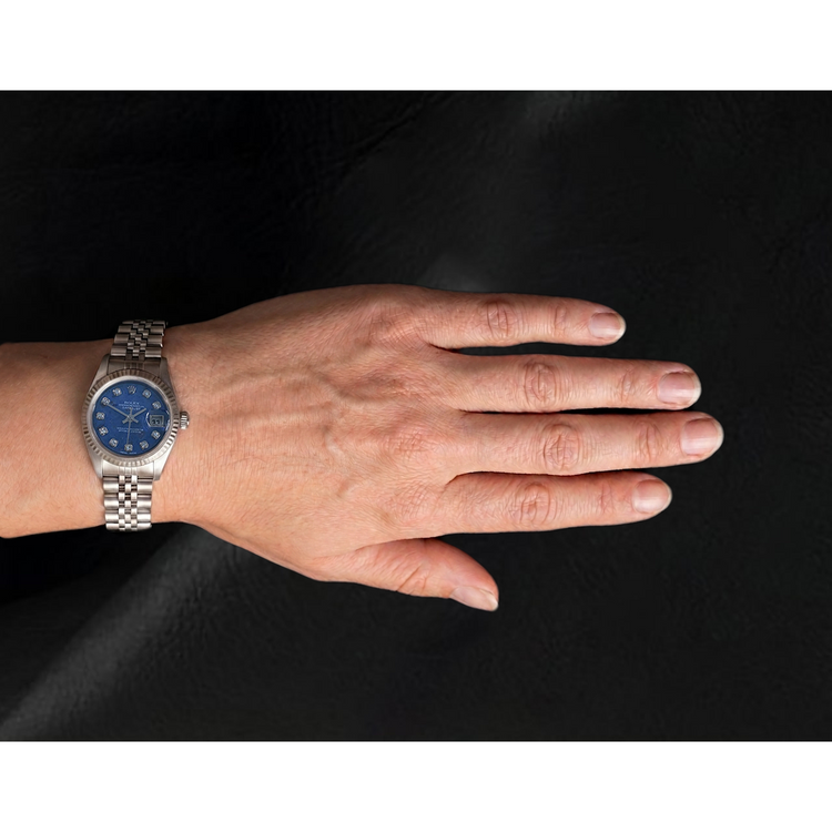 Montre pour Femme Rolex Datejust 26 mm Cadran Diamants Bleu Année 2002