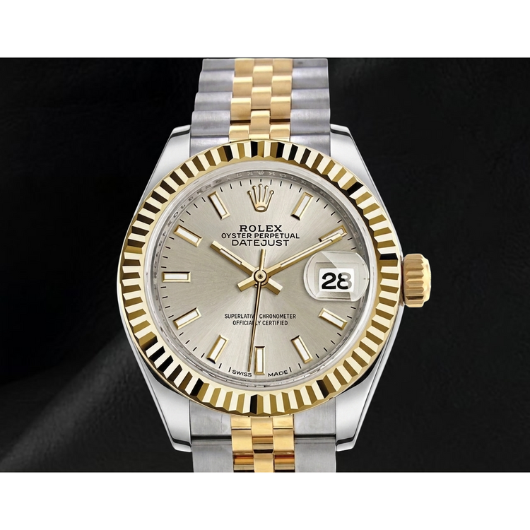 Montre Femme Rolex Datejust 279173 Cadran Lumineux Cannelé Bicolore 28 mm Jubilé