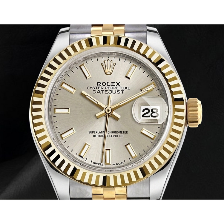 Montre Femme Rolex Datejust 279173 Cadran Lumineux Cannelé Bicolore 28 mm Jubilé