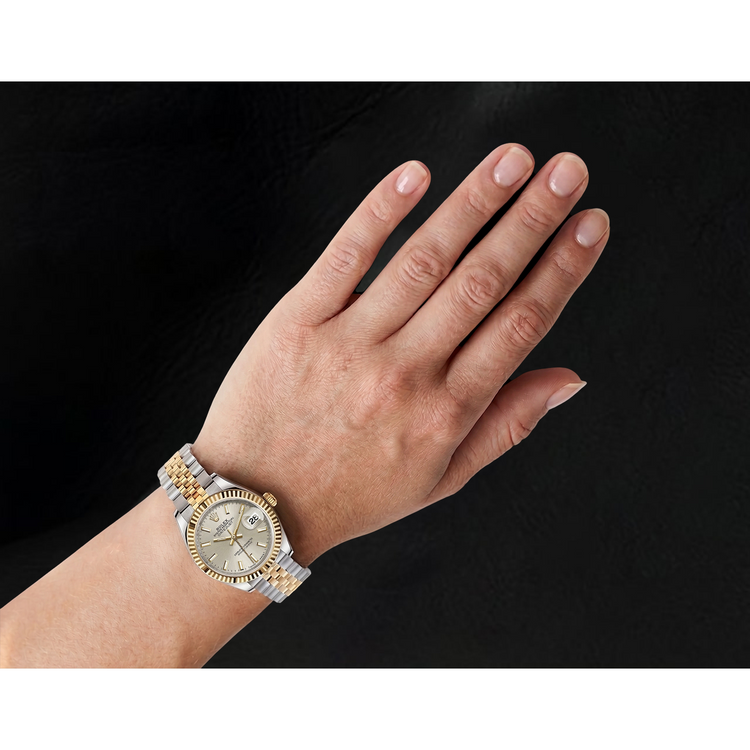 Montre Femme Rolex Datejust 279173 Cadran Lumineux Cannelé Bicolore 28 mm Jubilé