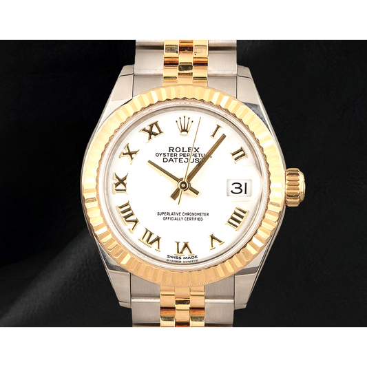 Montre Femme Rolex Datejust 279173 Bicolore Cadran Blanc Chiffres Romains