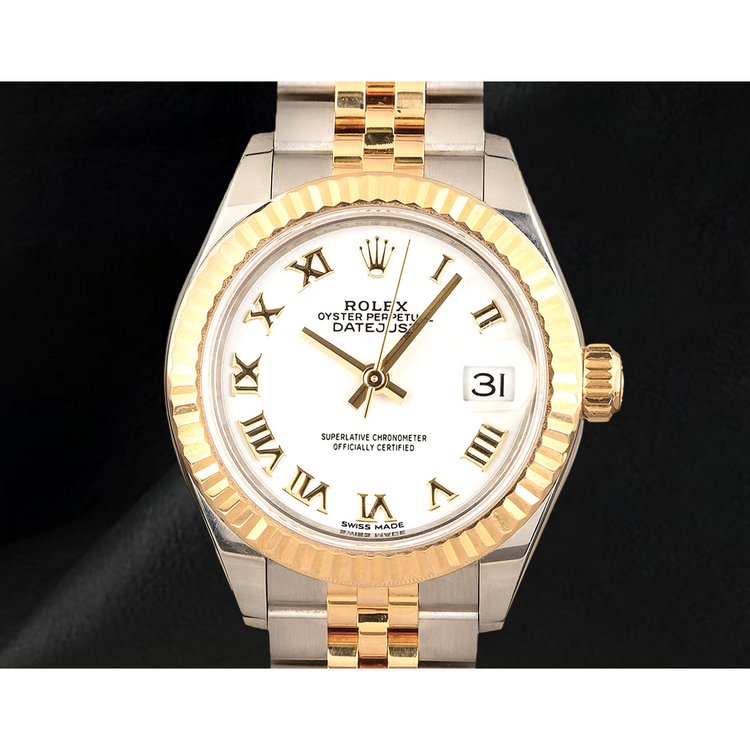 Montre Femme Rolex Datejust 279173 Bicolore Cadran Blanc Chiffres Romains
